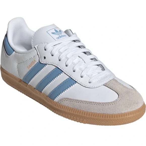 adidas Adidas Samba OG White Blue Gum Sole Sneakers | Youth 7Y / Women’s 8.5 NEW - Picture 12 of 12